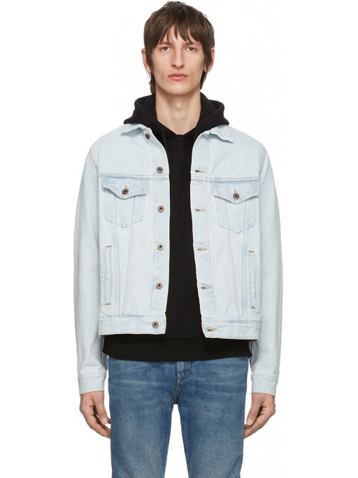 OFF-WHITE Blue Denim 3D Pencil Jacket