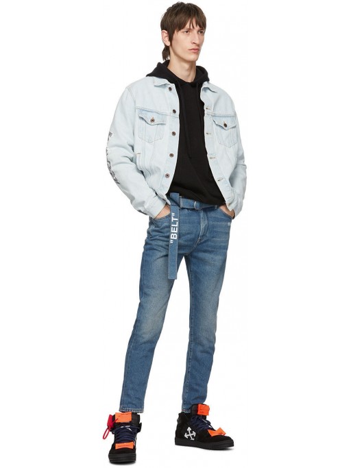 OFF-WHITE Blue Denim 3D Pencil Jacket