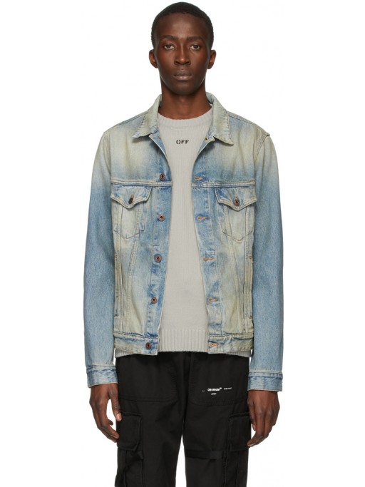 OFF-WHITE Blue Denim Airport Tape Jacket