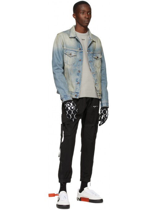 OFF-WHITE Blue Denim Airport Tape Jacket