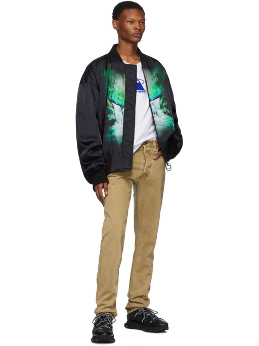 OFF-WHITE Black Waterfall Bomber Jacket