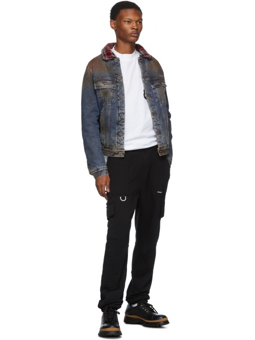 OFF-WHITE Blue Eco Shearling Denim Jacket