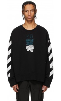 OFF-WHITE Black White Dripping Arrows Sweatshirt