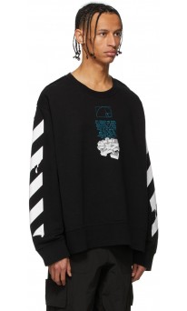 OFF-WHITE Black White Dripping Arrows Sweatshirt