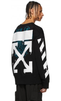 OFF-WHITE Black White Dripping Arrows Sweatshirt