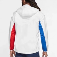 FC Barcelona Mens AWF Raglan Hoodie Jacket White 23-24