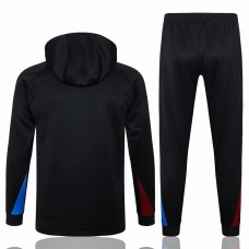 FC Barcelona Mens Black Hooded Technical Football Tracksuit 2024-25