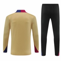 FC Barcelona Mens Gold Training Technical Football Tracksuit 2024-25