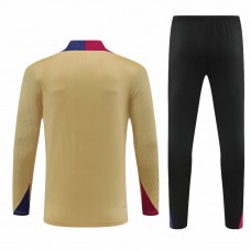 FC Barcelona Mens Gold Training Technical Football Tracksuit 2024-25