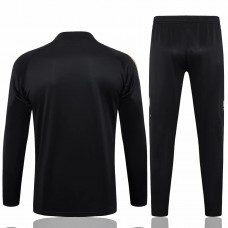 Real Madrid Mens Black Training Technical Football Tracksuit 2024-25
