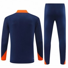 Netherlands Mens Navy Training Technical Football Tracksuit 2023-24